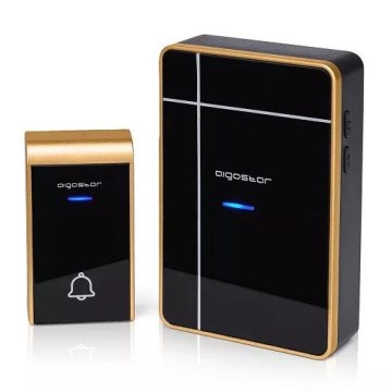Aigostar - Ασύρματη κουδούνι 3xAA/12V IP44 μαύρο/χάλκινο