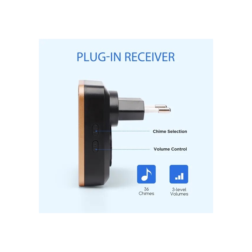 Aigostar - Ασύρματο κουδούνι 230V μαύρο