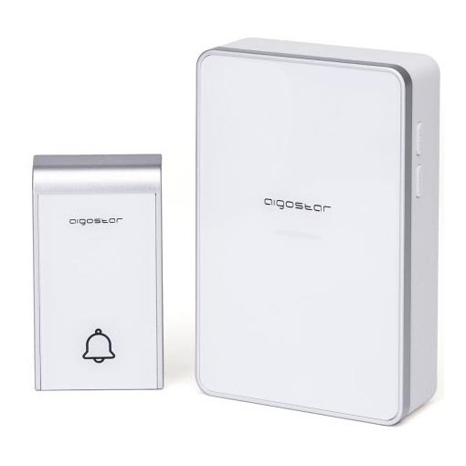 Aigostar - Ασύρματο κουδούνι 3xAA/12V IP44 λευκό/ασημί