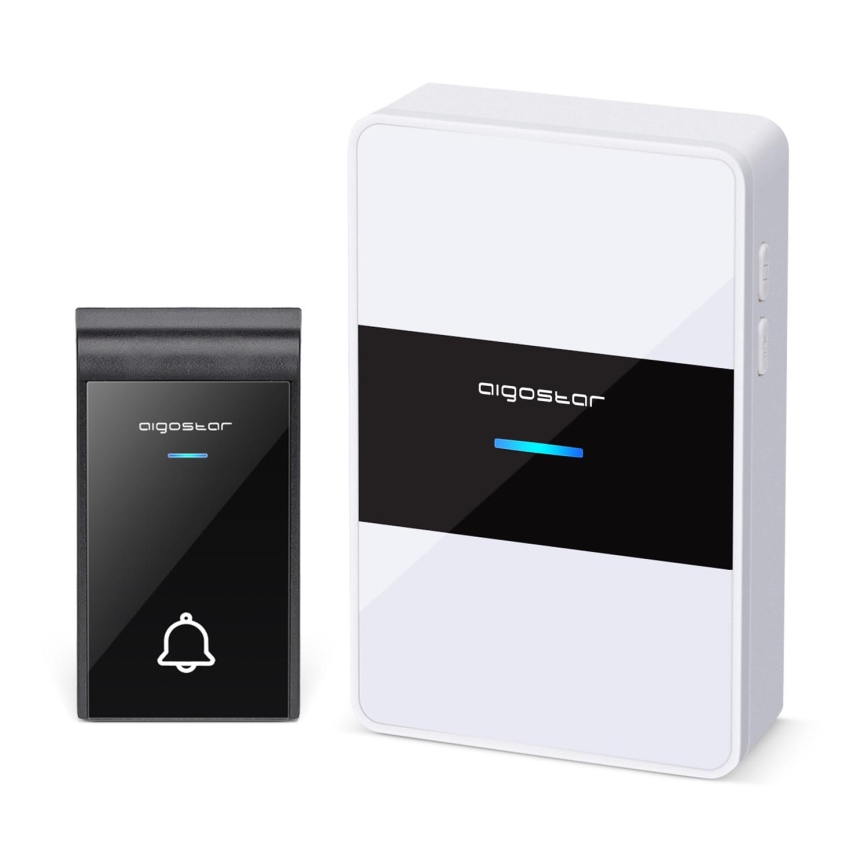 Aigostar - Ασύρματο κουδούνι 3xAA/12V IP44 μαύρο/λευκό