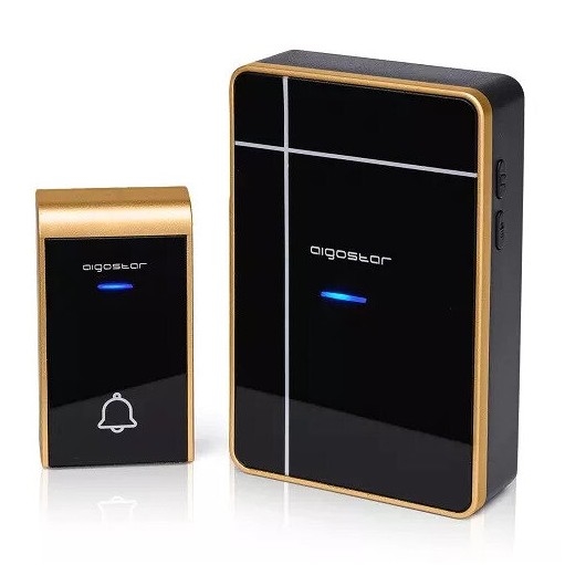 Aigostar - Ασύρματο κουδούνι 3xAA/12V IP44 μαύρο/χαλκός