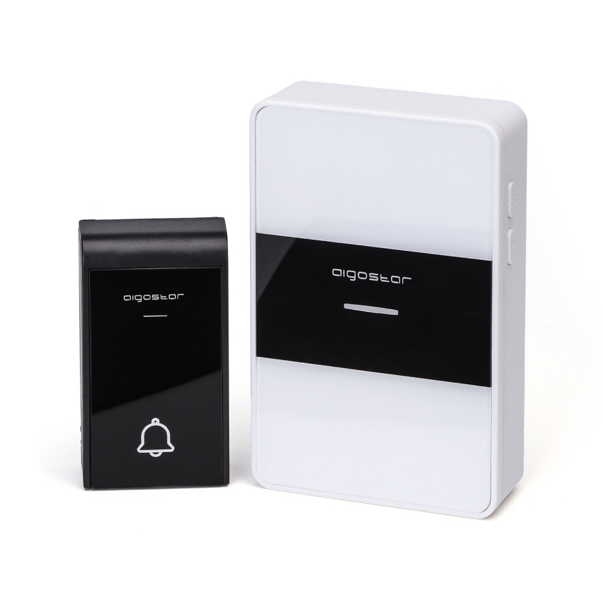 Aigostar - Ασύρματο κουδούνι 3xAA/12V IP44 μαύρο/λευκό