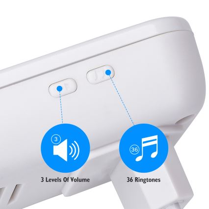Aigostar - Ασύρματο κουδούνι πόρτας 230V/12V IP44 λευκό/μαύρο