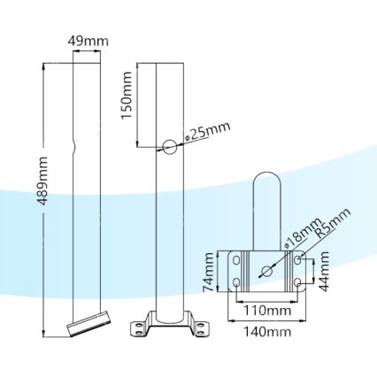 Aigostar -Βάση για φωτιστικό δρόμου 48,9 cm μαύρο