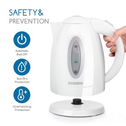 Aigostar - Βραστήρας 1,7 l 2200W/230V λευκό