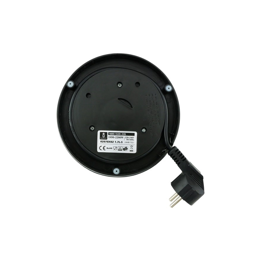 Aigostar - Βραστήρας 1,7 l 2200W/230V ματ χρώμιο/μαύρο