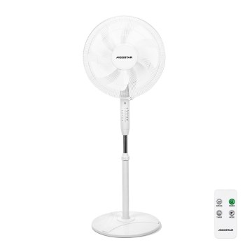 Aigostar - Βάση ανεμιστήρα 60W/230V λευκό + τηλεχειριστήριο