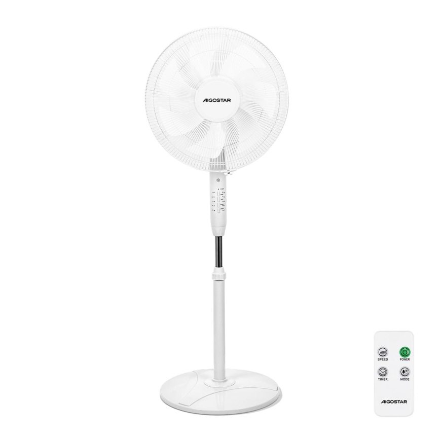 Aigostar - Βάση ανεμιστήρα 60W/230V λευκό + τηλεχειριστήριο