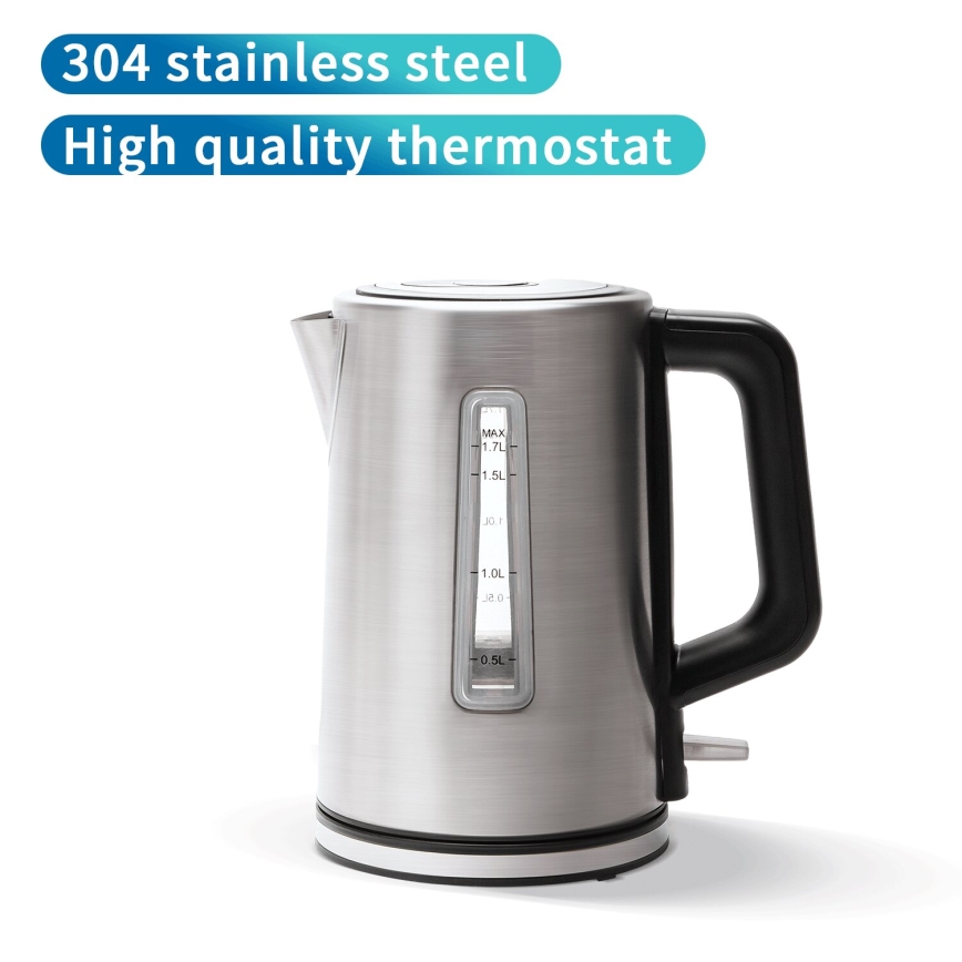 Aigostar - Βραστήρας 1,7l 2200W/230V ματ χρώμιο