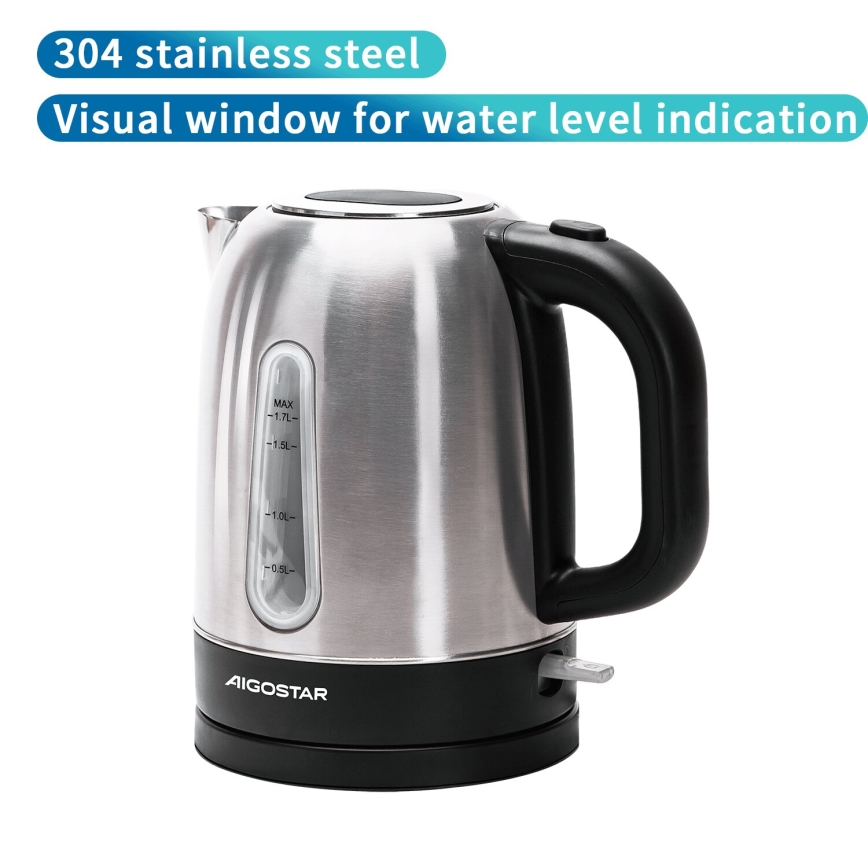 Aigostar - Βραστήρας 1,7l 2200W/230V ματ χρώμιο