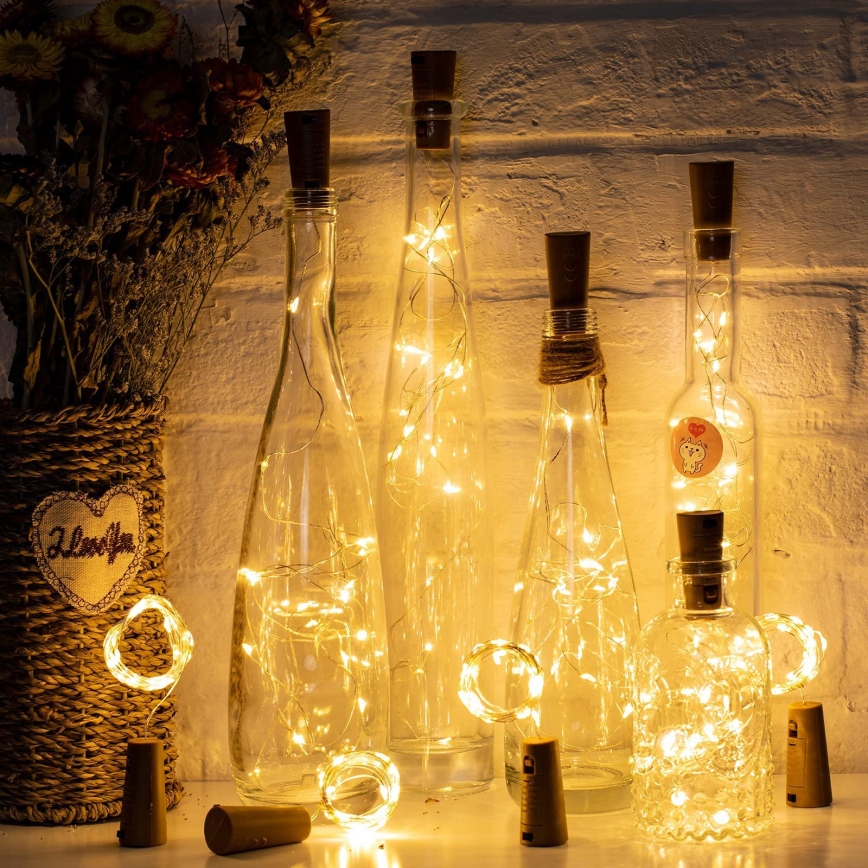 Aigostar - Διακοσμητική γιρλάντα LED με φελλό για μπουκάλι 40xLED/3xLR44 4m θερμό λευκό