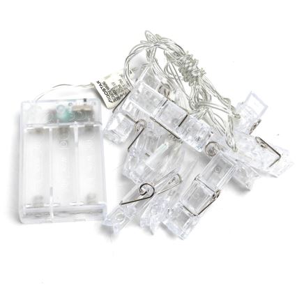 Aigostar - Διακοσμητική γιρλάντα LED με μανταλάκια 20xLED/3xAA 3,3m ζεστό λευκό