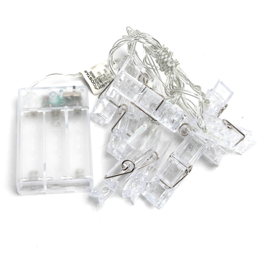 Aigostar - Διακοσμητική γιρλάντα LED με μανταλάκια 20xLED/3xAA 3,3m ζεστό λευκό