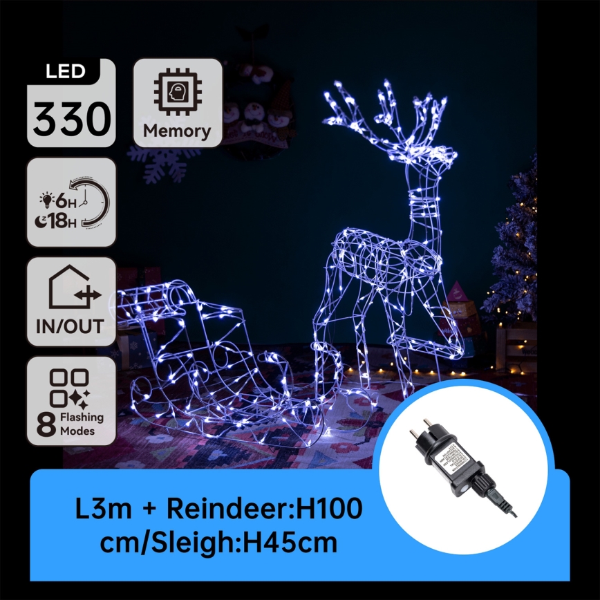 Aigostar- Διακοσμητικό LED εξωτερικού χώρου LED/3,6W/31/230V 6500K 90/45cm IP44 τάρανδος με έλκυθρο