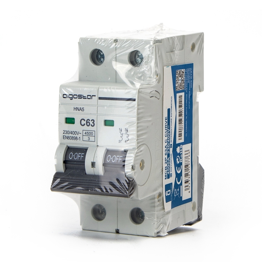 Aigostar - Διφασικός αυτόματος διακόπτης 2P-50A-C 230-400V
