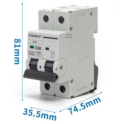 Aigostar - Διφασικός αυτόματος διακόπτης 2P-50A-C 230-400V