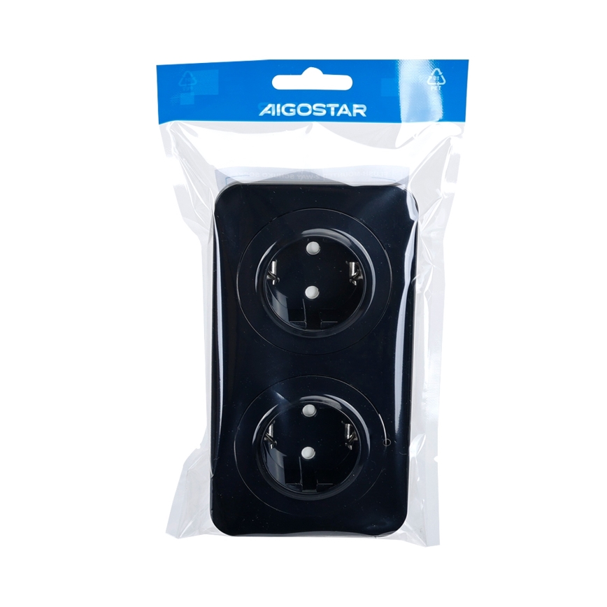 Aigostar - Διπλή οικιακή πρίζα SCHUKO 250/16A