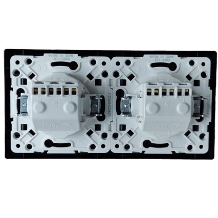 Aigostar - Διπλή οικιακή πρίζα με πλαίσιο SCHUKO 230V/16A μαύρη