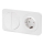 Aigostar - Διπλός διακόπτης αρ. 5 με πρίζα SCHUKO 230V και λευκό πλαίσιο