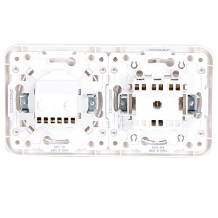 Aigostar - Διπλός διακόπτης αρ. 5 με πρίζα SCHUKO 230V και λευκό πλαίσιο