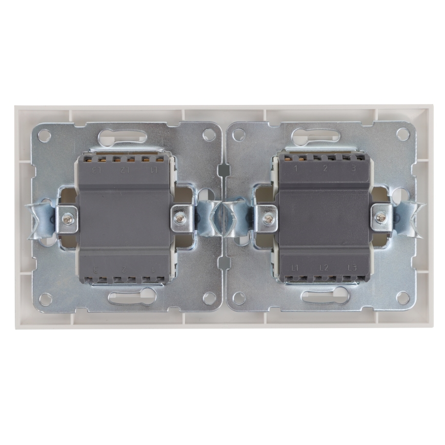 Aigostar - Διπλός διακόπτης αρ. 6+6 και απλός διακόπτης αρ. 1 με λευκό πλαίσιο