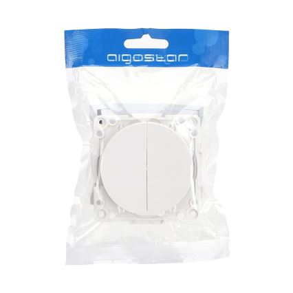 Aigostar - Διπλός διακόπτης χωρίς πλαίσιο αρ. 5, λευκός