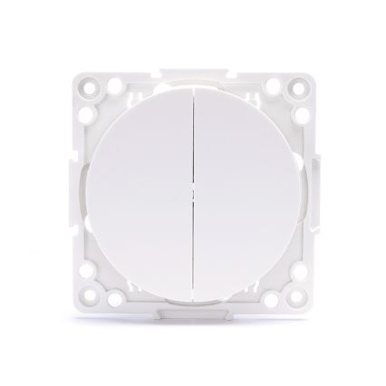 Aigostar - Διπλός διακόπτης χωρίς πλαίσιο αρ. 6+6 λευκός