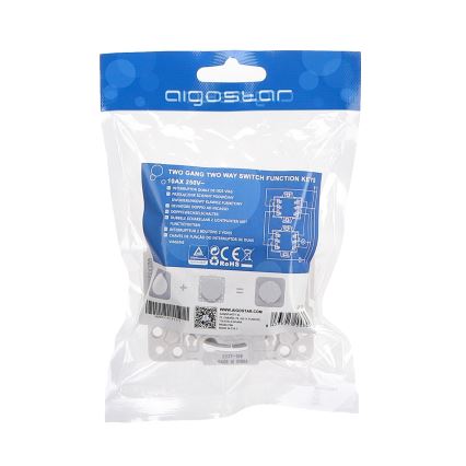 Aigostar - Διπλός διακόπτης χωρίς πλαίσιο č. 6 + 6 ασημί