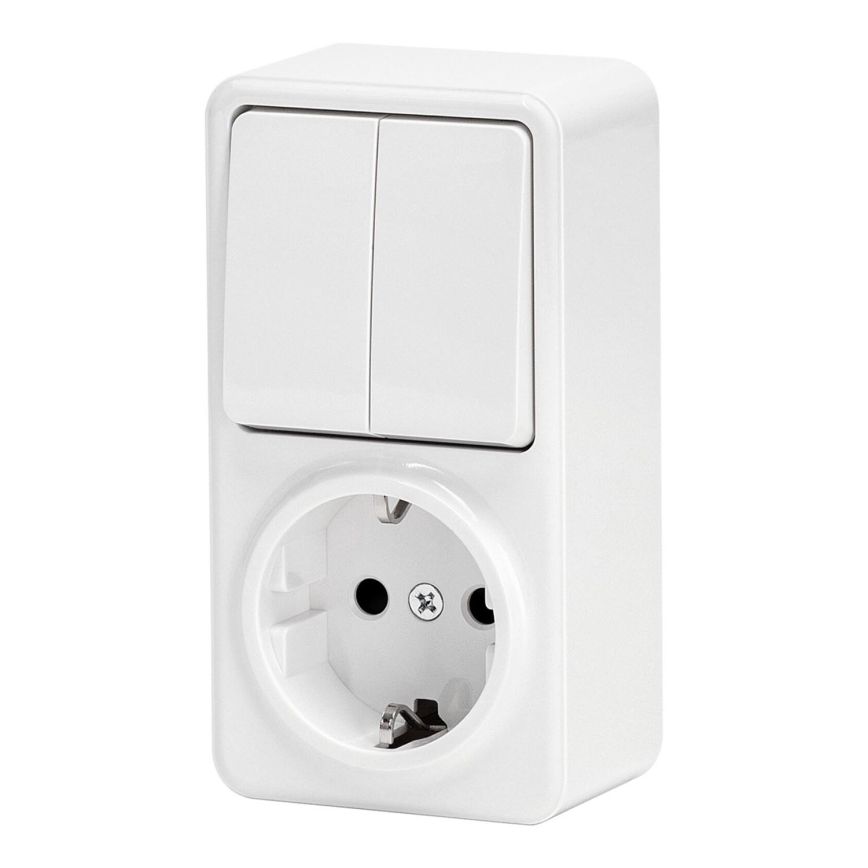 Aigostar - Διακόπτης σπιτιού 2P με ένα socket 1x10A/250V