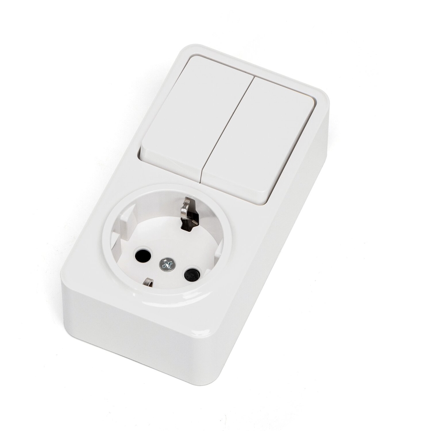 Aigostar - Διακόπτης σπιτιού 2P με ένα socket 1x10A/250V