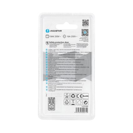 Aigostar - Διακόπτης σπιτιού 2P με ένα socket 1x10A/250V
