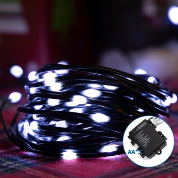 Aigostar - Εξωτερικό χριστουγεννιάτικο φωτιστικό LED 150xLED/8 λειτουργίες/3xAA 15,3μ IP44 ψυχρό λευκό