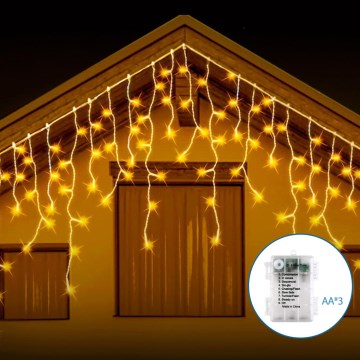 Aigostar - Εξωτερικό χριστουγεννιάτικο φωτιστικό LED 200xLED/8 λειτουργίες 13x0,6m IP44 ζεστό λευκό