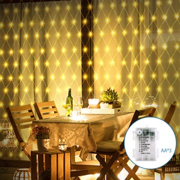 Aigostar - Εξωτερικό χριστουγεννιάτικο φωτιστικό LED με 100 LED/8 λειτουργίες/3xAA 4,5x1,5μ IP44 ζεστό λευκό