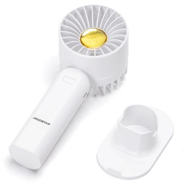 Aigostar - Επαναφορτιζόμενος ανεμιστήρας χειρός 4W/5V 500mAh USB λευκό