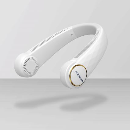 Aigostar - Επαναφορτιζόμενος ανεμιστήρας λαιμού 4W/5V 2000mAh λευκό
