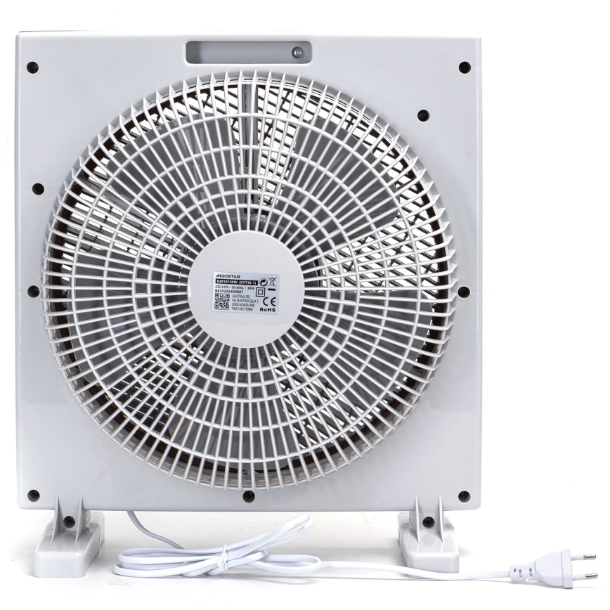 Aigostar - Επιδαπέδιος ανεμιστήρας 35W/230V διάμ. 30 εκ. λευκό/γκρι