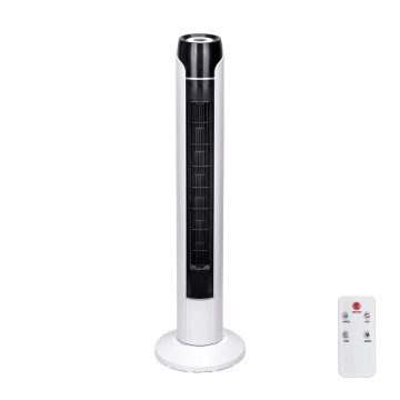 Aigostar - Επιδαπέδιος ανεμιστήρας 50W/230V μαύρο/λευκό με τηλεχειριστήριο