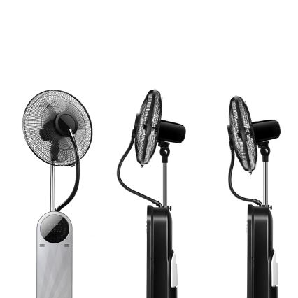 Aigostar - Επιδαπέδιος ανεμιστήρας με εφέ ομίχλης 95W/230V μαύρο/γκρι + τηλεχειριστήριο