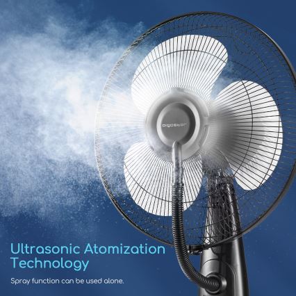Aigostar - Επιδαπέδιος ανεμιστήρας υδρονέφωσης 75W/230V + RC