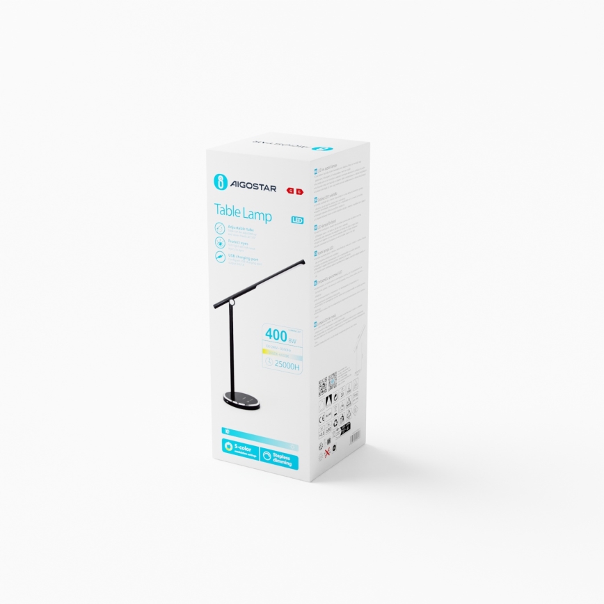 Aigostar - Επιτραπέζια λάμπα αφής dimming LED LED/8W/230V 3000-6000K μαύρο