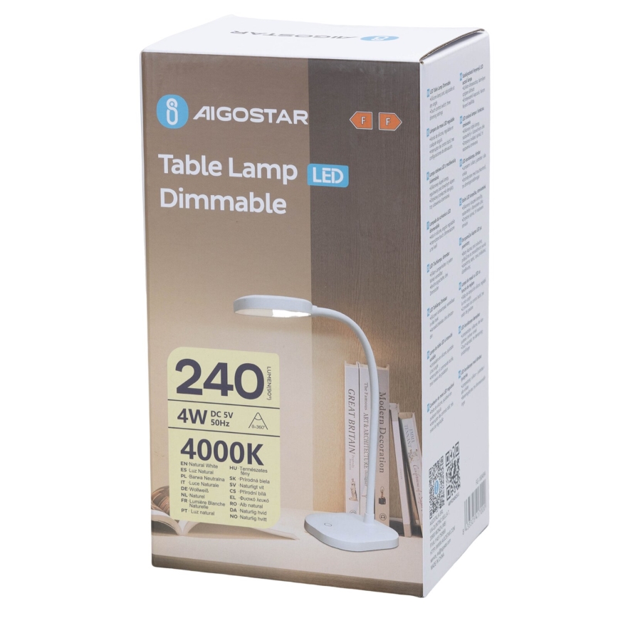 Aigostar - Επιτραπέζιο φωτιστικό LED ντιμαριζόμενο LED/4W/5V 4000K