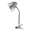 Aigostar - Επιτραπέζιο φωτιστικό με κλιπ 1xE27/11W/230V ασημί/γυαλιστερό χρώμιο