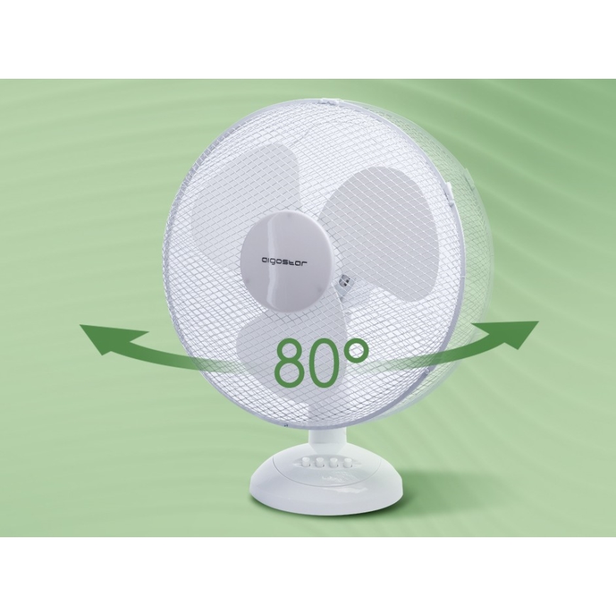 Aigostar - Επιτραπέζιος ανεμιστήρας 45W/230V 34 cm λευκό