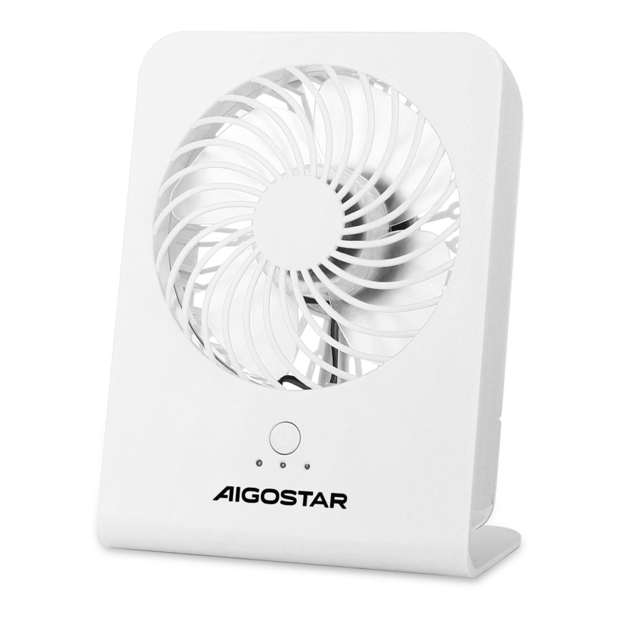 Aigostar - Επιτραπέζιος ανεμιστήρας 5W/5V λευκό