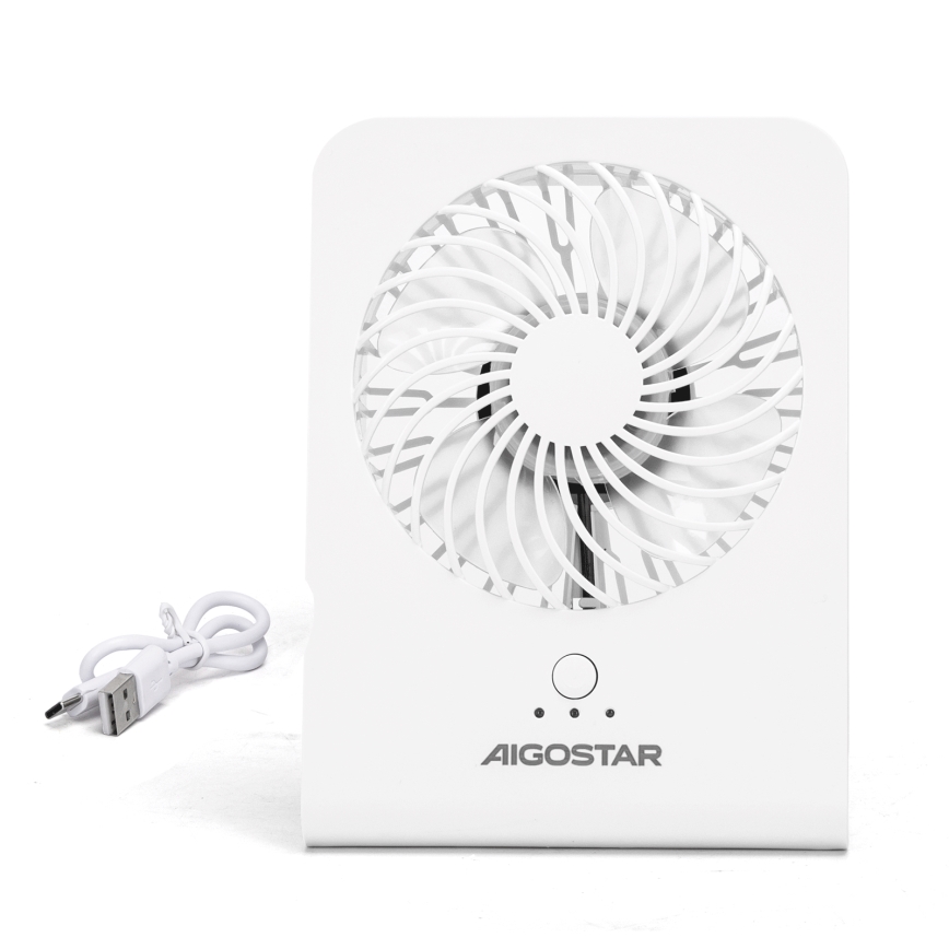 Aigostar - Επιτραπέζιος ανεμιστήρας 5W/5V λευκό