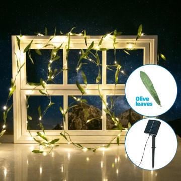 Aigostar - Ηλιακά λαμπάκια LED 100xLED/12m IP65 θερμό λευκό ελιά