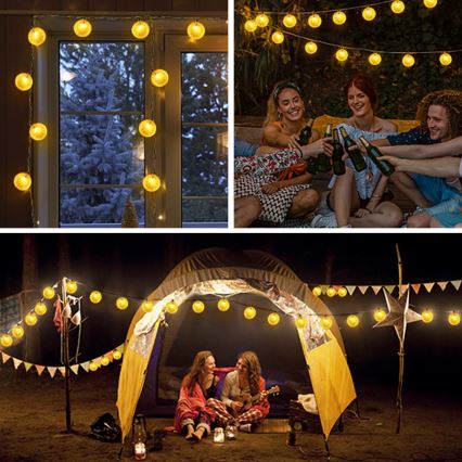 Aigostar - Ηλιακά λαμπάκια LED 10xLED/3,8m IP44 600 mAh θερμό λευκό
