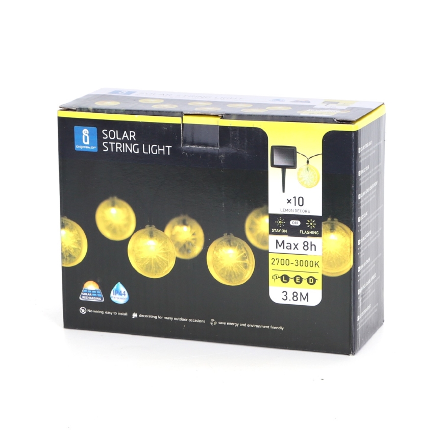 Aigostar - Ηλιακά λαμπάκια LED 10xLED/3,8m IP44 600 mAh θερμό λευκό
