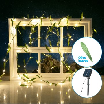 Aigostar - Ηλιακά λαμπάκια LED 50xLED/7m IP65 θερμό λευκό ελιά